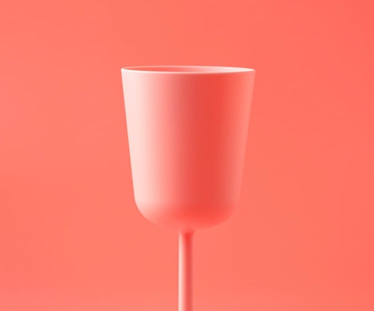 Salmon color plastic cup